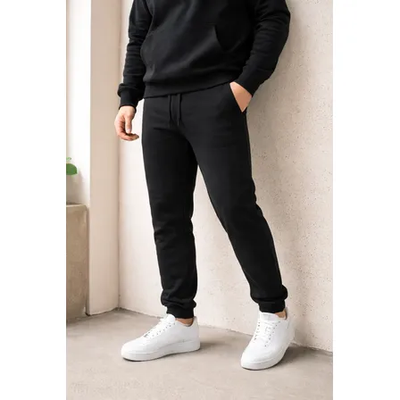 Calça Moletom Flanelado Jogger Com Bolso Frio Inverno Voker Preto G