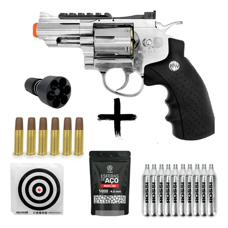 Revólver 38 357 Arma Rossi Airgun Co2 Rossi Full Metal 4.5m