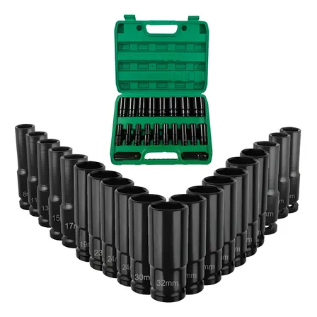 Jogo Soquete Longo Sextavado Impacto 1/2 8 A 32 Mm 15pcs