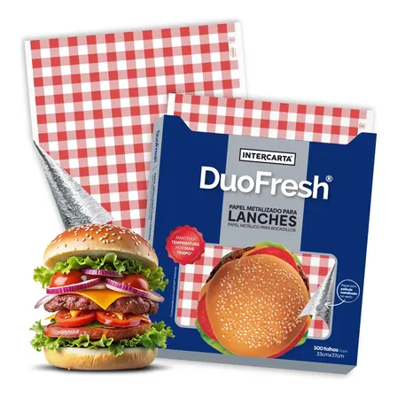 Papel Acoplado Térmico Para Lanche Duofresh 33x37cm 1000 Un