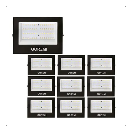 Kit 10 Holofote Refletor Led Eco Pro 200w Luz Branco Frio Bivolt