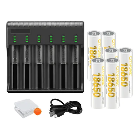 Kit Carregador E Bateria Pilha 18650 3,7v 2400mah Recarregáv
