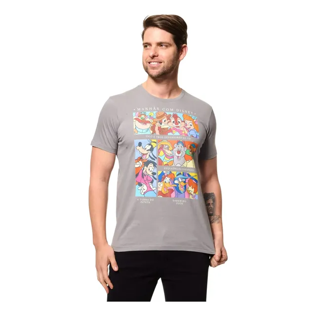Camiseta Manhas Com Disney Cinza Disney Iii G Estampa Localizada