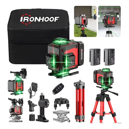 Nível Laser Verde 16 Linhas Com Tripé Profissional 360 Graus