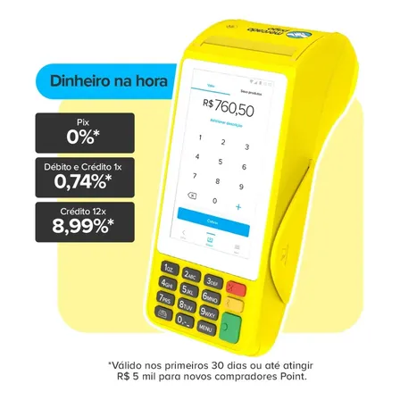 Maquininha De Cartão Mercado Pago Point Pro 3 4g Wifi E Nfc