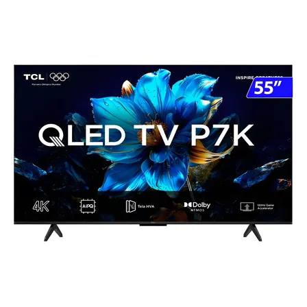 Smart Tv Tcl Qled 55 Polegadas 4k Comando De Voz 55p7k