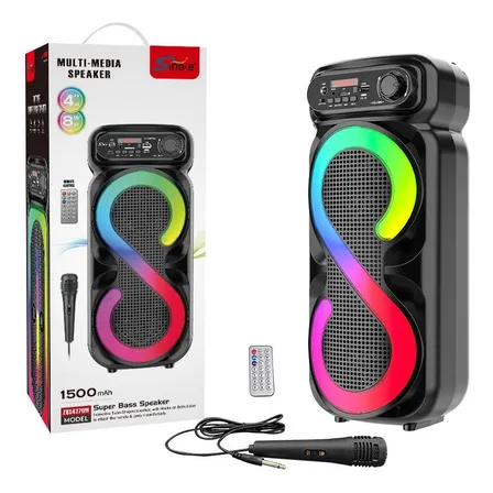 Caixa De Som Bluetooth Com Iluminação Rgb Função Tws E Rádio