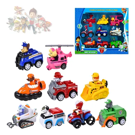 Kit Patrulha Canina 9 Carrinhos Fricção Brinquedos Coleção