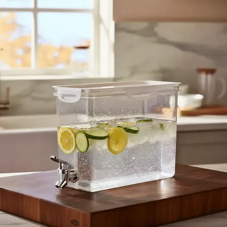 Reservatório Dispenser De Água Geladeira 5,85l Com Torneira Transparente