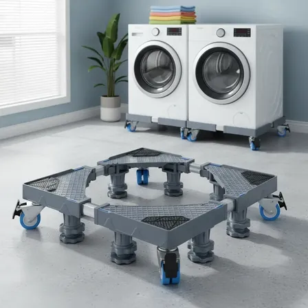 Suporte P/ Geladeira Maquina De Lavar Lava Seca 4 Pé 4 Roda