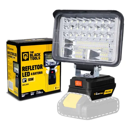 Lanterna Refletor Portátil Luz E Fria Branca Led 18w 6000k