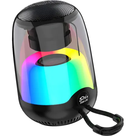 Caixa De Som Bluetooth Speaker Rgb Led Portatil Cor Preto