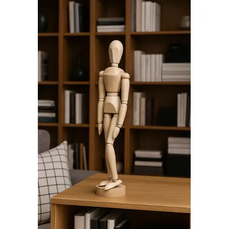 Boneco Articulado De Madeira Desenho 30 Cm Modelo