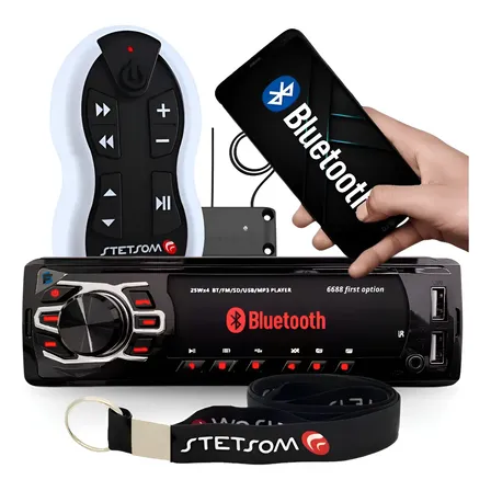 Aparelho Som Bluetooth Rádio Mp3 + Controle Longa Distância