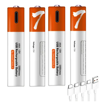Kit 4 Bateria Aaa 1.5v 750mah Recarregável Tipoc Li-ion Núm7