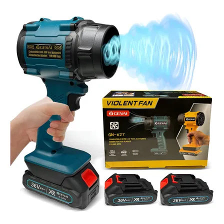 Soprador Turbo Recarregável 36v 2 Baterias Com Velociade Azul-aço 127/220v