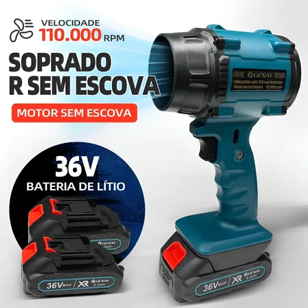 Soprador Turbo Portátil Genai 2 Baterias Preto 127/220v