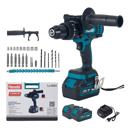 Parafusadeira Furadeira Impacto Brushless 4ah 13mm 140nm