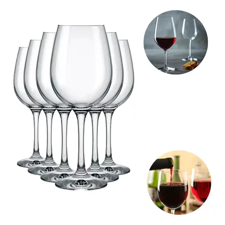 Jogo 6 Taças Vinho Tinto 450ml Cristal Titanium Gastro