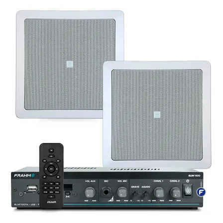Kit Som Ambiente Jbl Embutir Gesso Bluetooth + 02 Arandelas