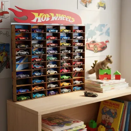 Porta Carrinhos Hotwheels Mdf Adesivado 50 Carrinhos