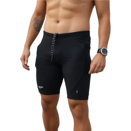 Bermuda De Compressão Masculina Com Bolso Corrida