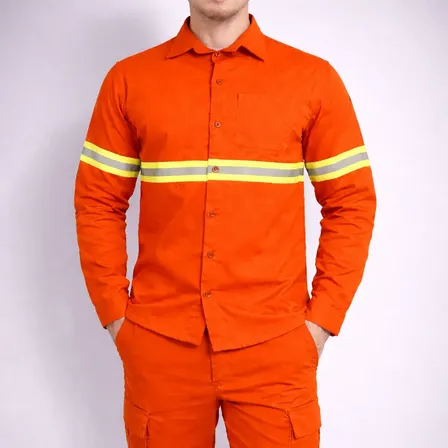 Camisa De Brim Aberto Faixa Refletiva Manga Longa Trabalho