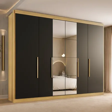Guarda Roupa Casal Valencia 6 Portas 6 Gavetas C/ Espelho