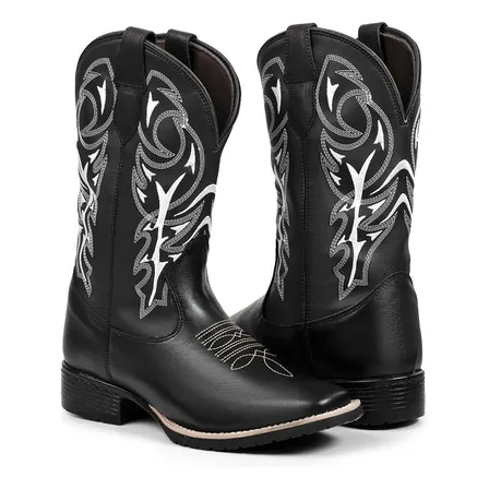 Bota Texana Delegada Masculina Country Couro Cowboy Rodeio