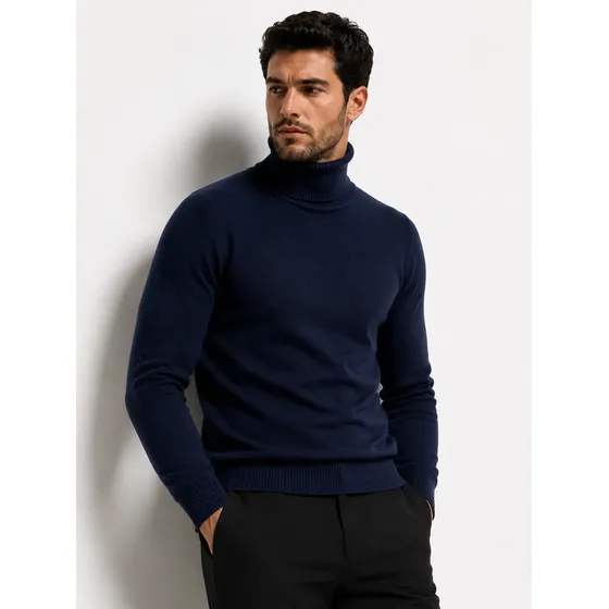 Cacharrel Blusa Tricot Lã Masculina Gola Alta Mp765
