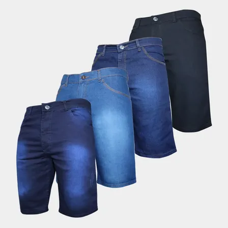 Kit Bermuda Jeans Masculino Lote 4 Unidades Preço De Atacado