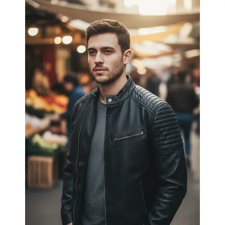 Jaqueta De Couro Masculina Slim Forrada