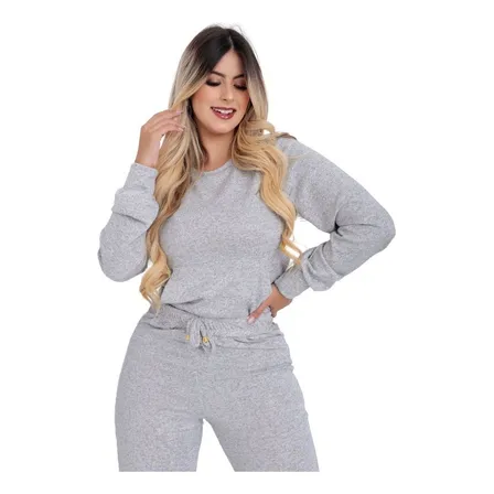 Conjunto Feminino De Frio 2 Peças Moderno Confortável