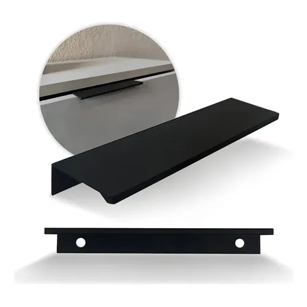 Puxadores Kit 10 Peças Perfil Slim Preto Fosco 8015 Portas