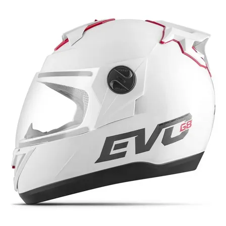 Capacete Evolution Protork 2021 788 G8 Evo Com Narigueira Cor Branco Brilhante Tamanho Do Capacete 62 Sólido