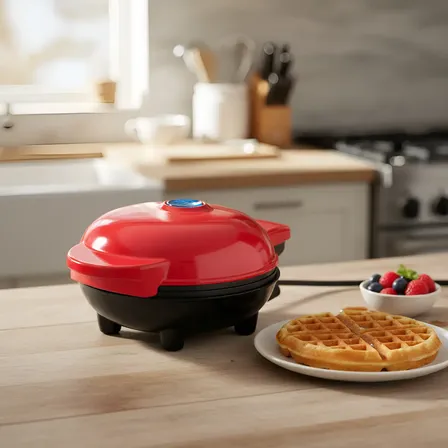 Máquina De Fazer Waffles Elétrico Portatil Antiaderente 220v