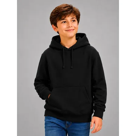 Blusa Moletom Infantil Liso Com Capuz E Bolso Canguru