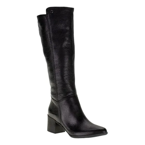Bota Cano Longo Couro Salto Grosso 346903 Preto Bottero