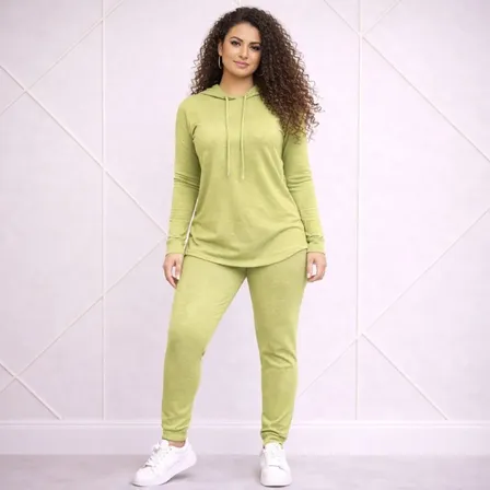 Conjunto Lanzinha Feminino Calça E Blusa Manga Longa Touca