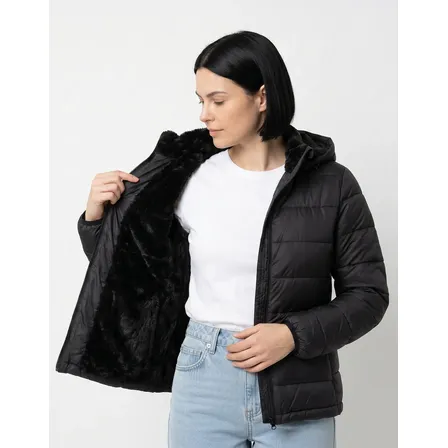 Jaqueta Bobojaco Feminina Casaco Puffer Forrada Toca Pelinho