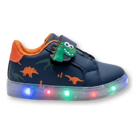 Tenis Infantil Bebe Com Led Luzinhas Personagem Divertido