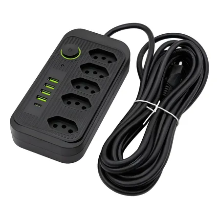 Extensão 5 Metros Coibeu 5 Tomadas E 4 Usb 1 Pd Led Bivolt