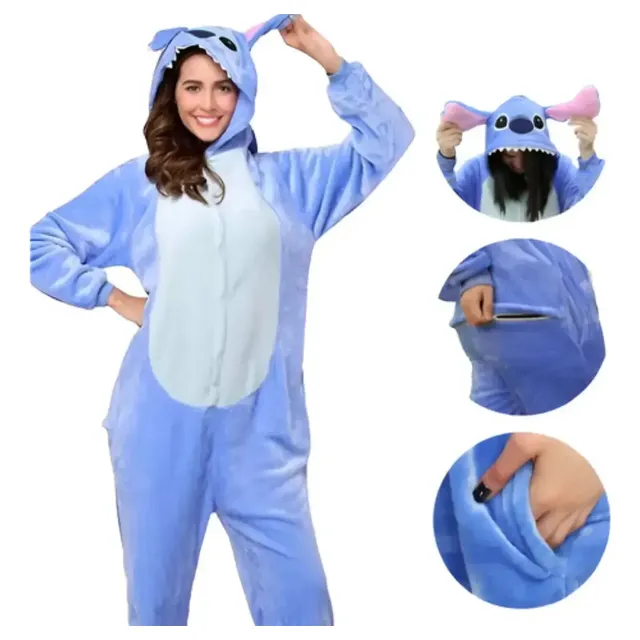 Pijama Stitch Kigurumi Macacão Quentinho Kigurumi Promoção