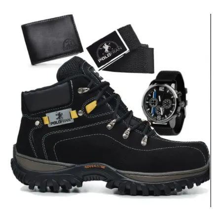 Bota Masculina Adventure Coturno Botina Com Brindes
