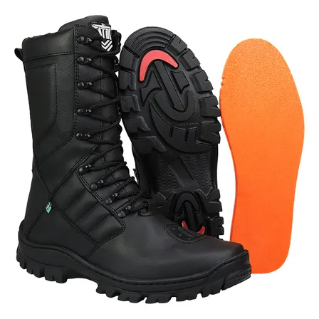 Bota Militar Coturno Masculino Tático Zíper Palmilha Confort