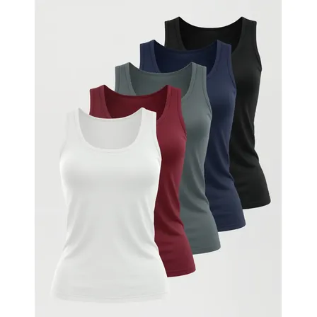 Kit 5 Regatas Feminina Dry Fit Moda Veronz Treino