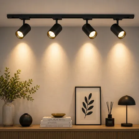 Kit Trilho Eletrificado 1,5m + 4 Spots Led Dimerizável