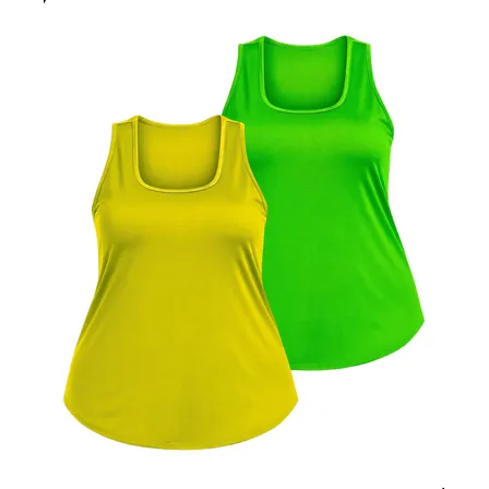 Kit 2 Regatas Feminina Plus Size Dry Para Academia Treino