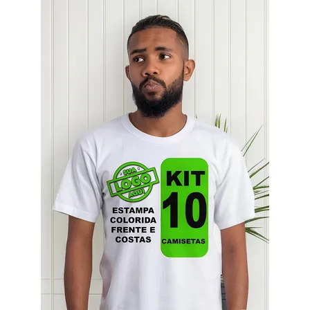 Kit 10 Camisetas Camisa Personalizada Foto Logomarca Empresa