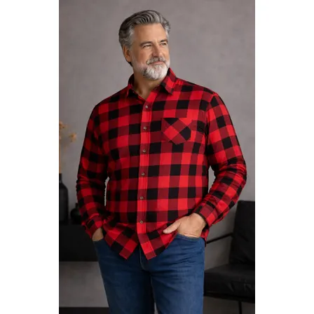 Camisa Xadrez Masculina Plus Size Flanelada Adulto Cowboy